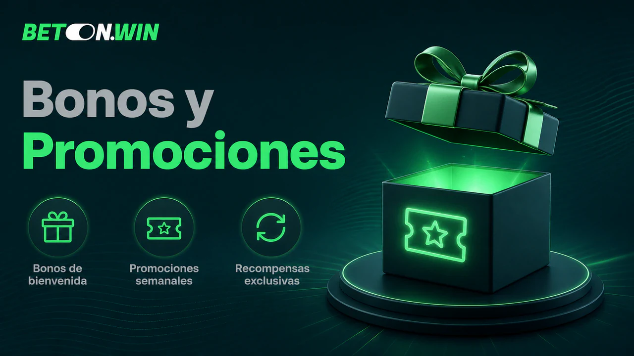 Estructura de bonos de bienvenida y promociones semanales en Betonwin